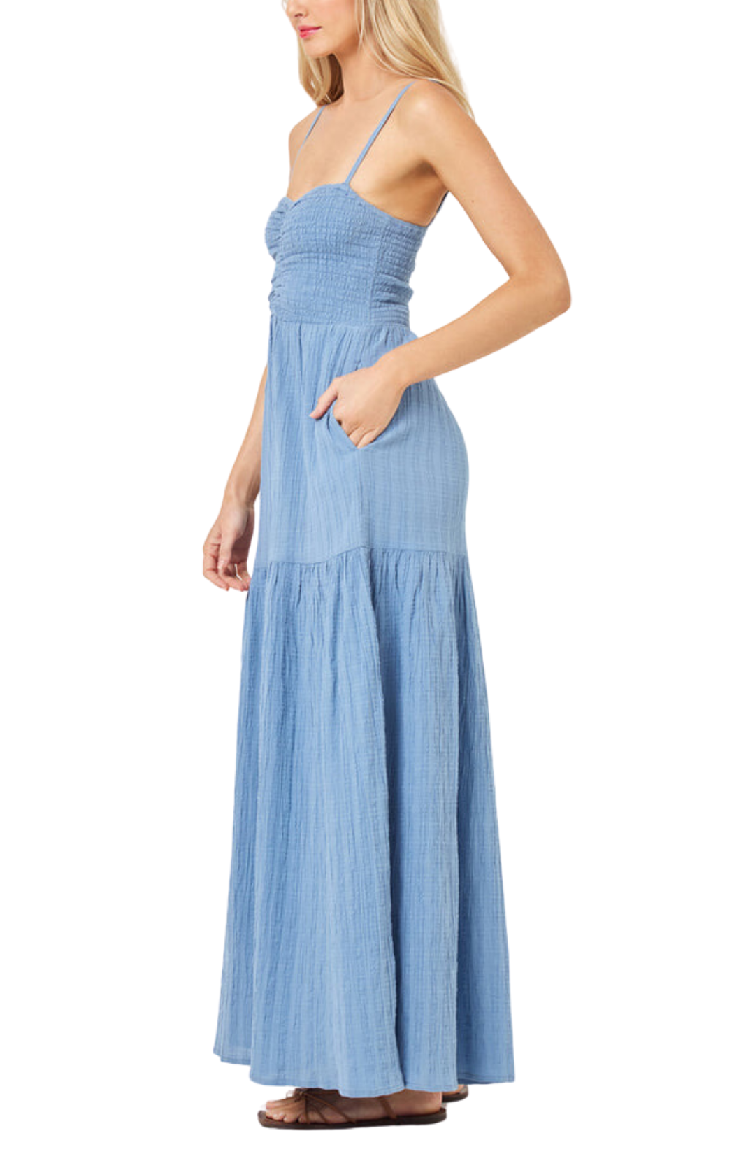 mallorca dress baltic blue lspace l space maxi 