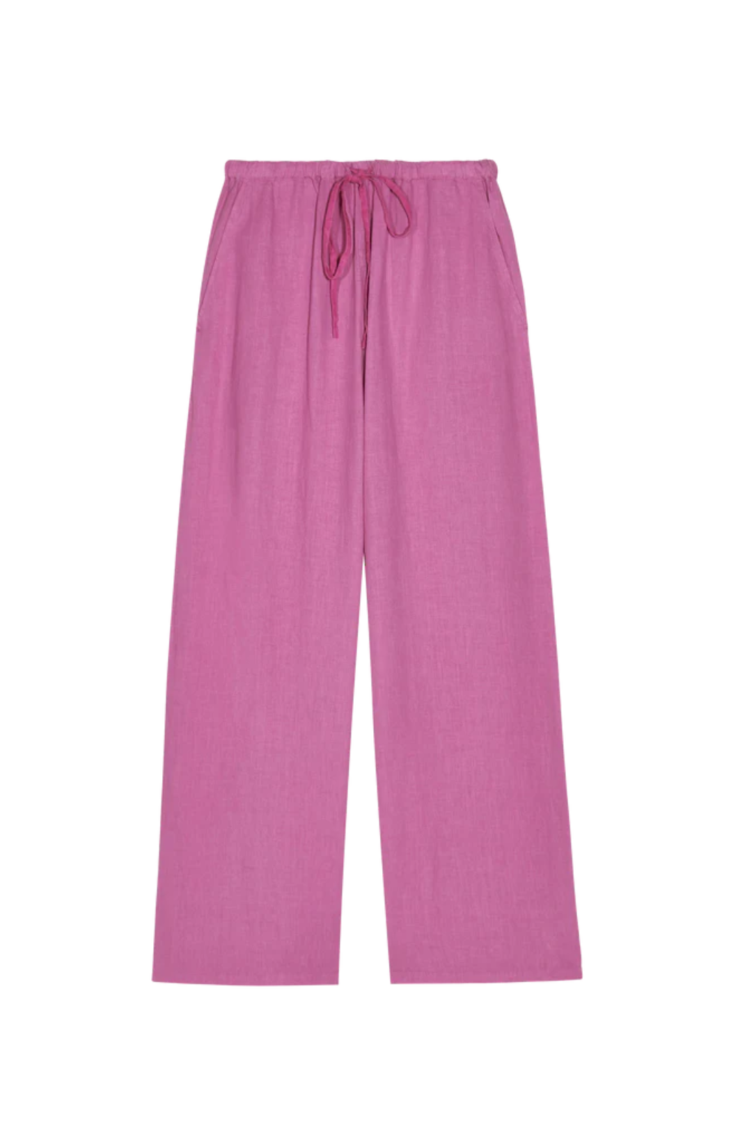  linen drawstring waist pants Nation LTD pink tie waist black