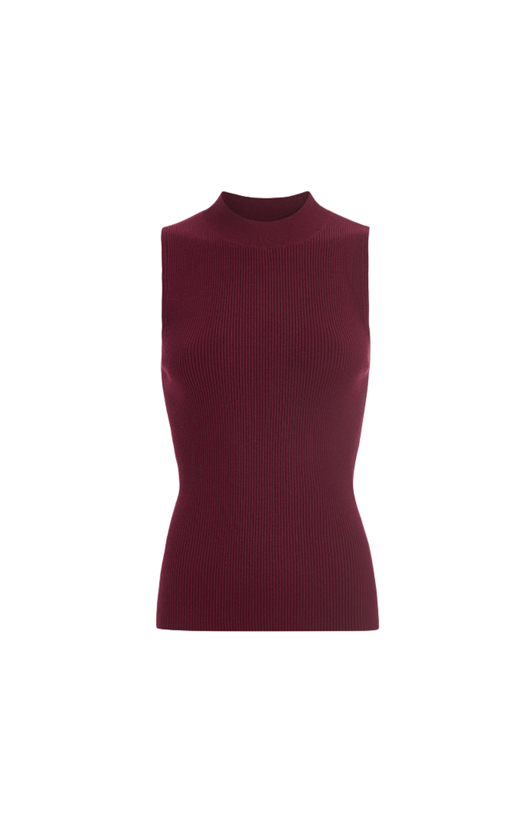 mazie top sleeveless mock neck wine potion burgundy marie oliver