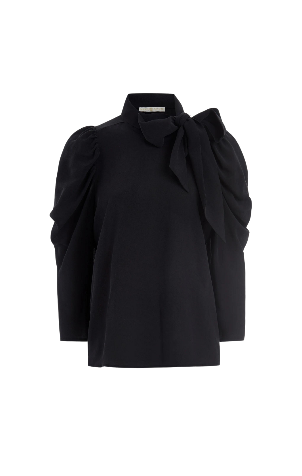 marie oliver gabriella silk blouse pussy bow work top black 