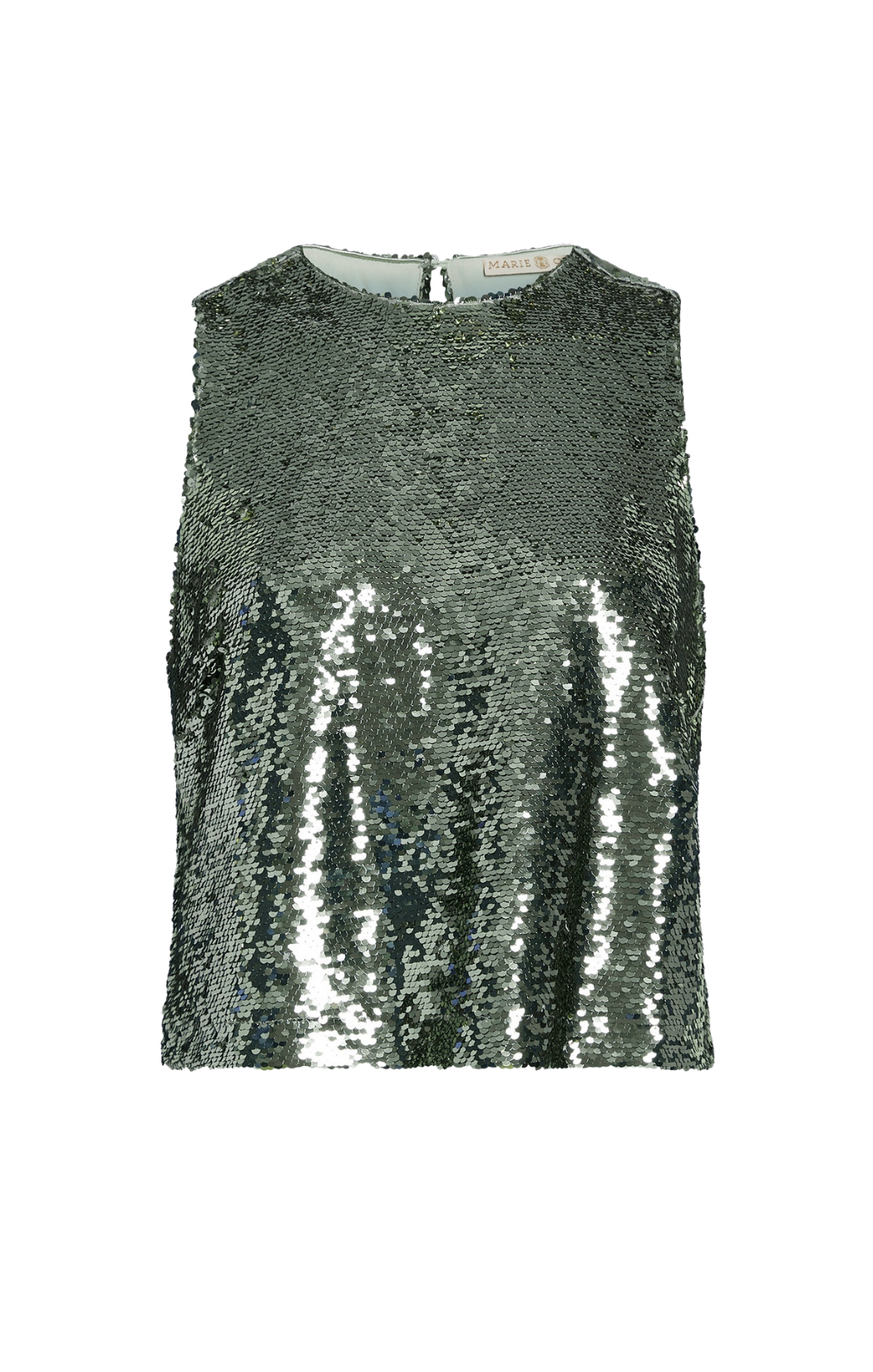 davis sequin sleeveless top marie oliver gunmetal gray grey gold 