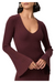 long sleeve bel dress paige oxblood knit dress maxi ribbed a-line flattering soft