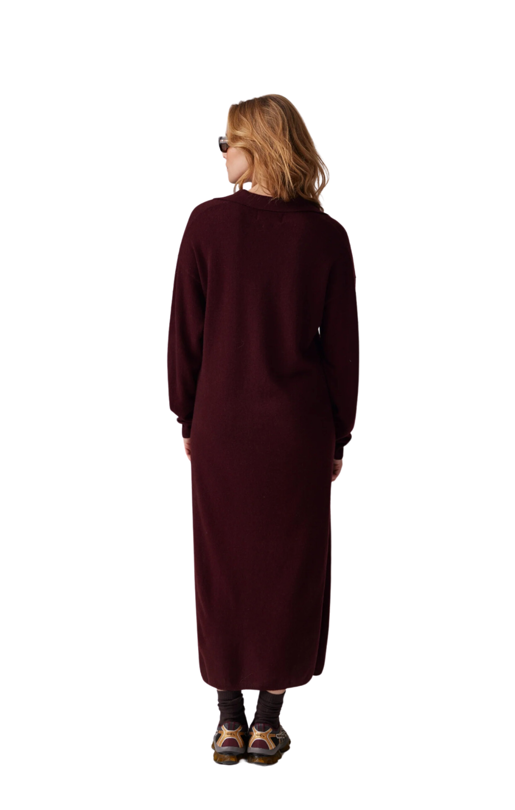 crush cashmere dylan dress colorush polo sweater dress red burgundy