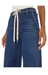 Mother Drawn undercover prep sneak jeans denim high-rise wide leg with a drawstring waist, side-slit pockets and a long 32-inch inseam with a clean hem