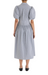 poplin puff sleeve shirt dress in a crisp blue stripe pattern Rebecca Taylor midi length