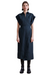 Yelena wrap midi dress blue short sleeve front pockets Classic shirting details complete with a cool wrap skirt. Crafted from a soft blend of cotton and linen. By Apiece Apart.