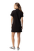 Sundays evalina black mini shift short sleeve dress 1/4 zip 