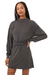 charcoal ash asher dress mini long sleeve dark gray grey l space lspace 