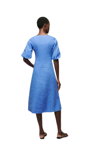 Nation LTD Narda Dress ballon sleeves linen blue 