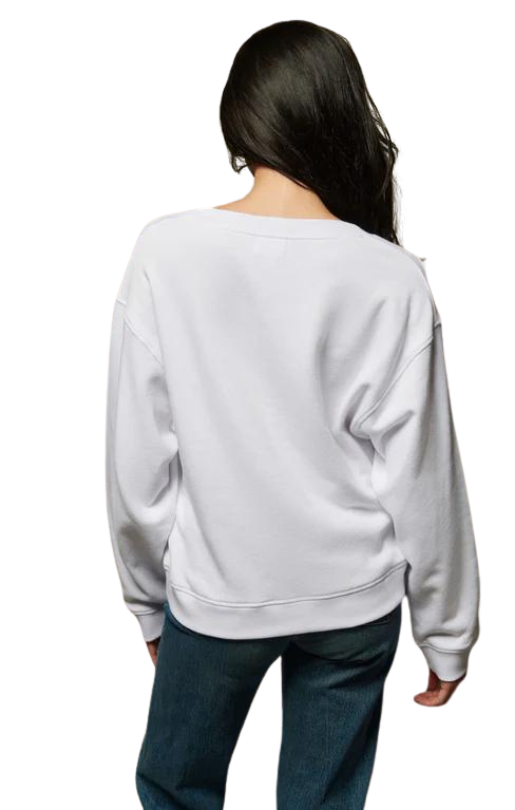 white wyatt oversized v-neck vneck sweatshirt nation ltd comfy loungewear travel wear