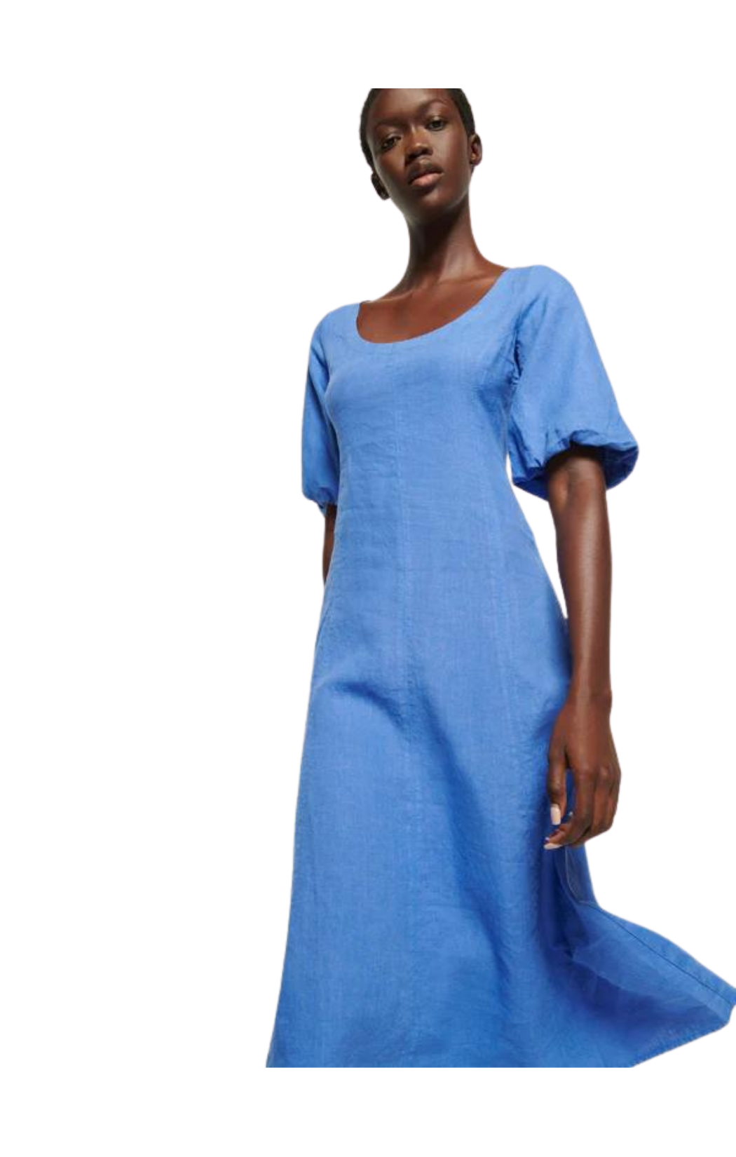 Nation LTD Narda Dress ballon sleeves linen blue 