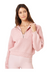 petal pink lspace l space sorine 1/4 zip quarter zip sweater ribbed blush