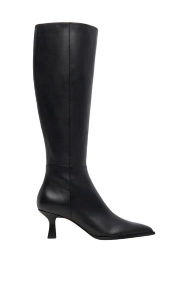 black pointed toe knee high leather boots dolce vita auggie