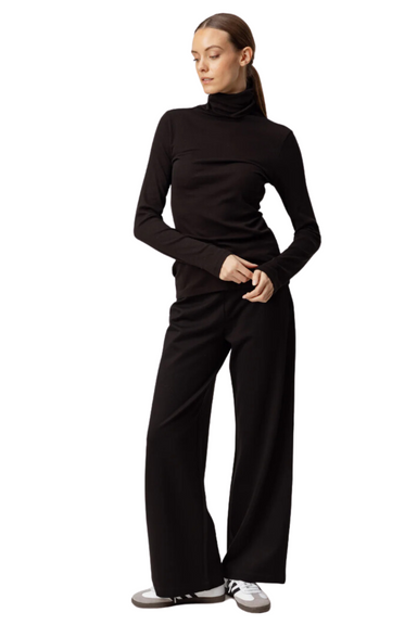 black katya turtleneck sundays slim fit rib knit