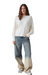 color rush cashmere yangon boat neck sweater knit off the shoulder cream