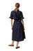 sundays navy aliza midi dress ruffle collar