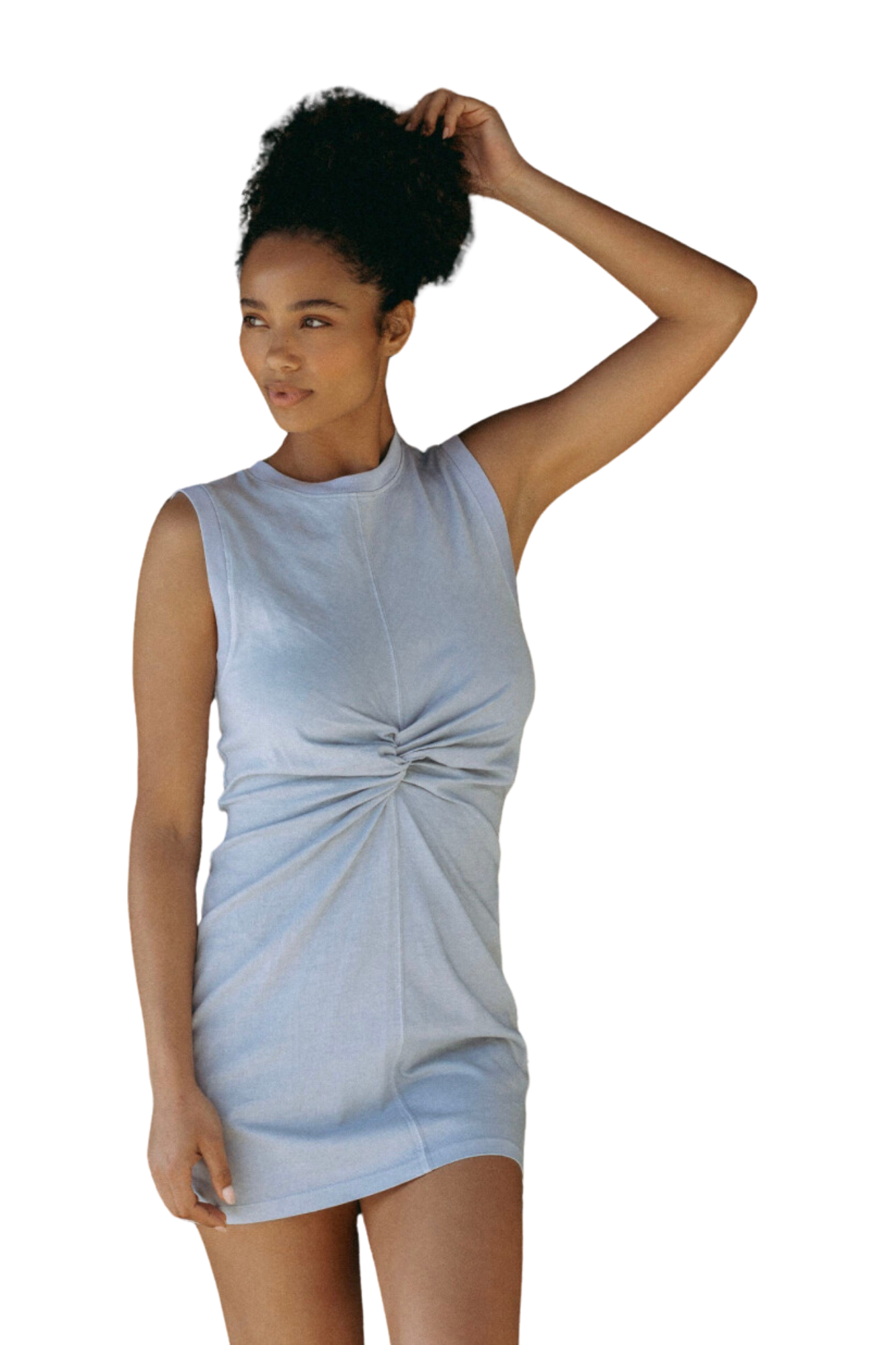 danika mini dress muscle tank sleeves sleeveless crewneck dress twist front blue lspace l space