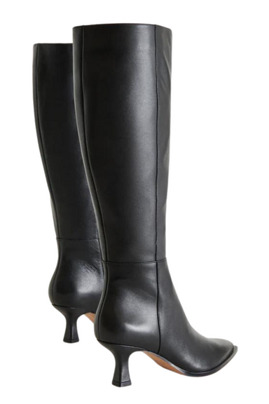 black pointed toe knee high leather boots dolce vita auggie