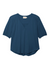 Edie shirred v-neck top blouse t-shirt blue elbow length nation ltd