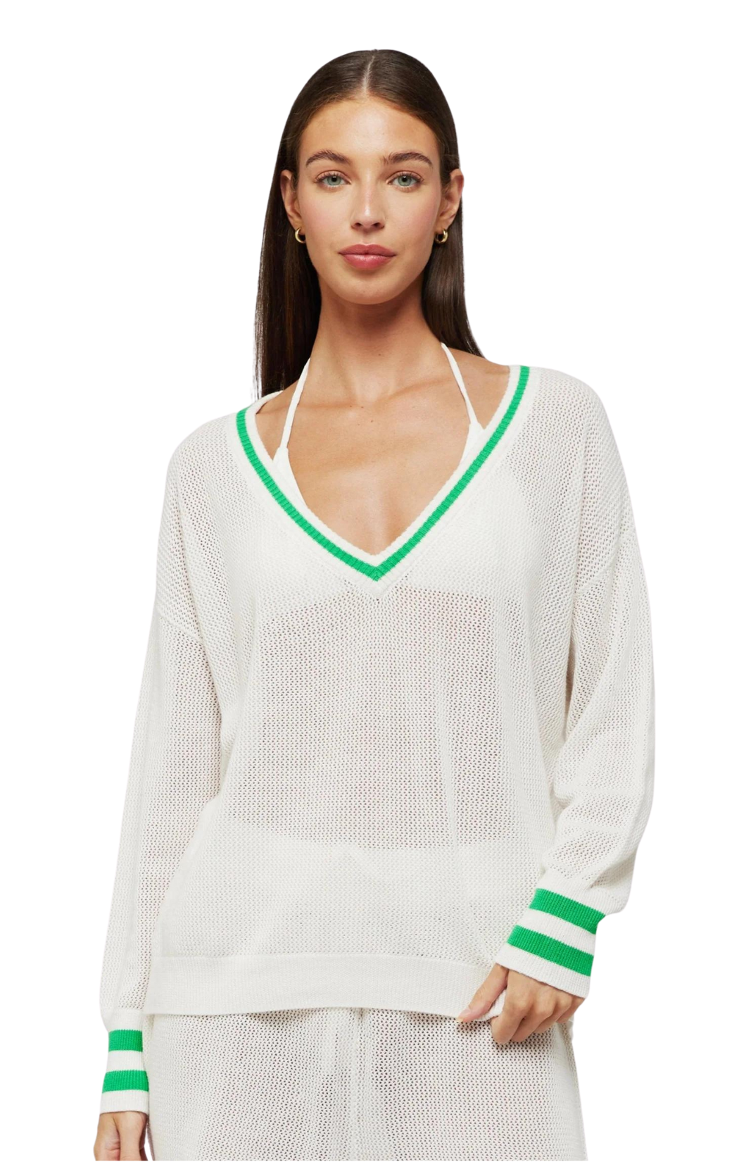 Venus Open Stitch V Neck Knit