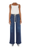 Mother Drawn undercover prep sneak jeans denim high-rise wide leg with a drawstring waist, side-slit pockets and a long 32-inch inseam with a clean hem