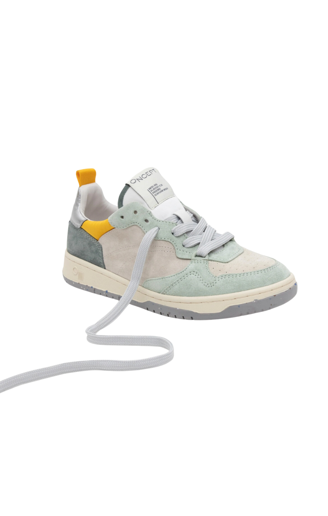 oncept phoenix sneaker yellow gray suede blue yellow tab