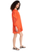 Gianna Dress punto sunset red orange long sleeve cut outs cotton