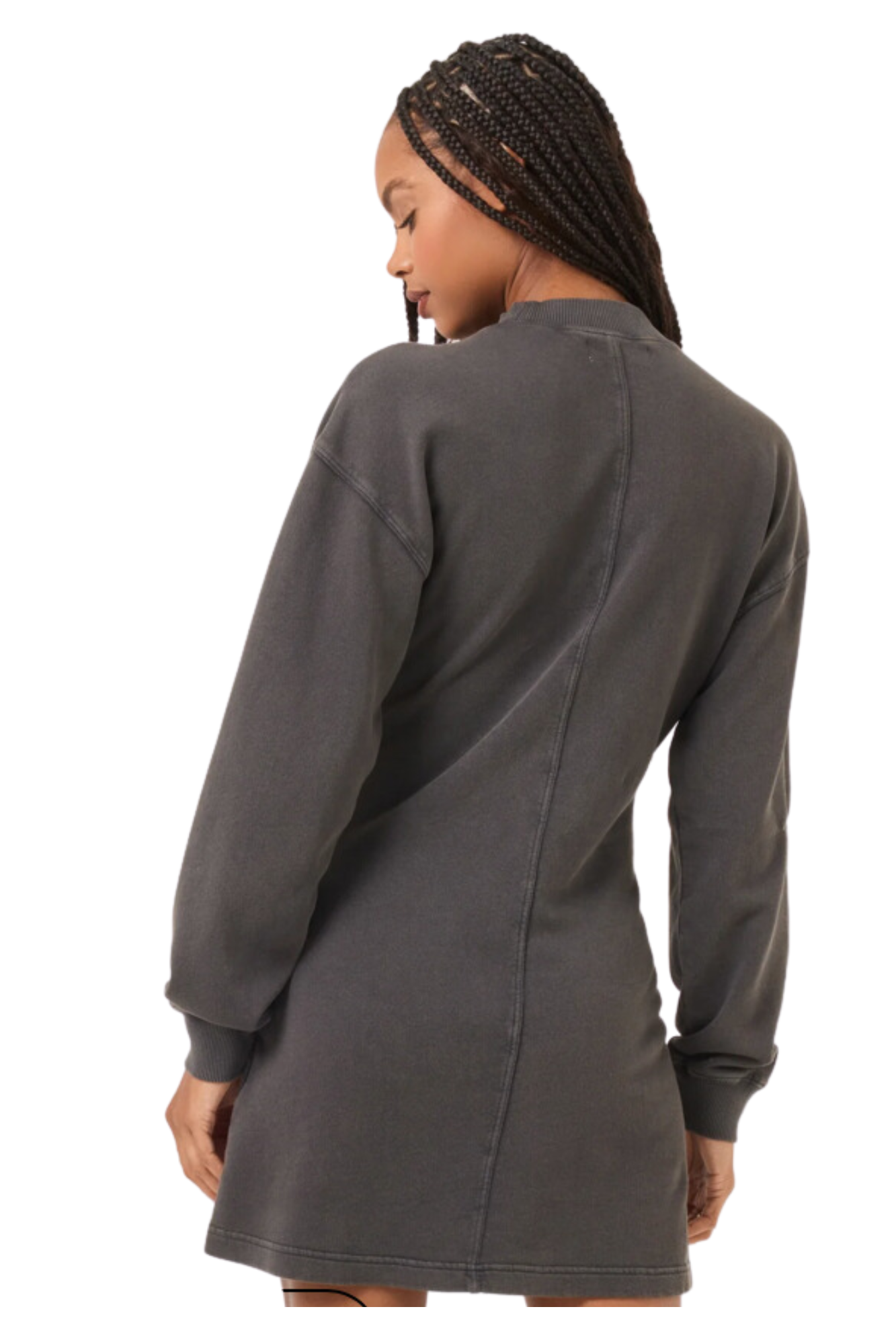 charcoal ash asher dress mini long sleeve dark gray grey l space lspace 