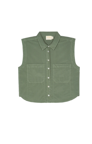 Rylee Patch Pocket shirt sleeveless green Nation LTD