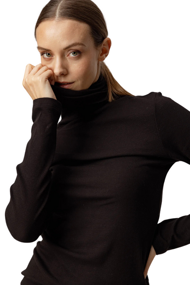 black katya turtleneck sundays slim fit rib knit