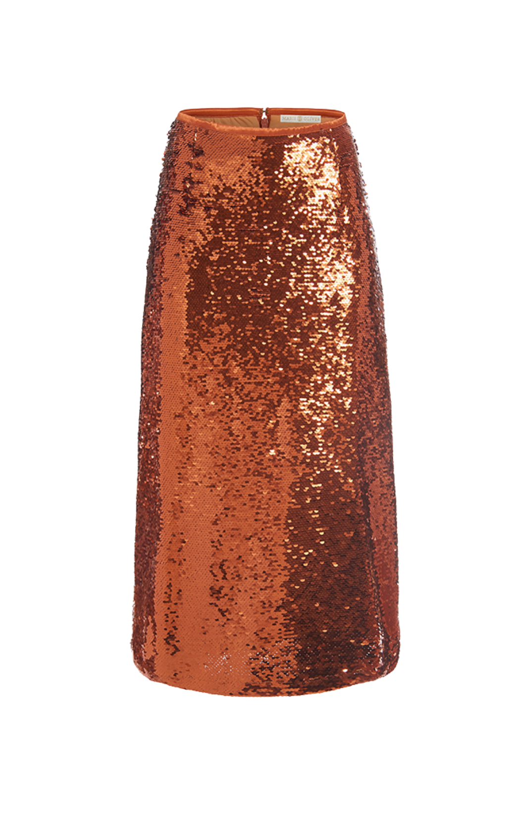 marie oliver copper sequin pencil skirt wray midi maxi holiday fall sparkle