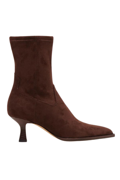 Dolce Vita arya bootie brown suede kitten heel pointed toe chocolate boot