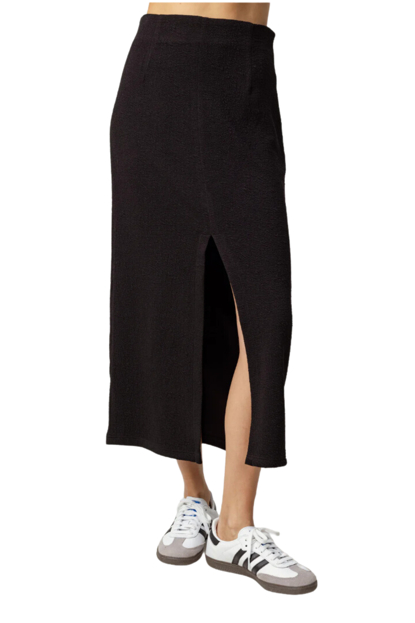 Kaiya skirt black pencil skirt sweatshirt skirt terry slit Sundays midi