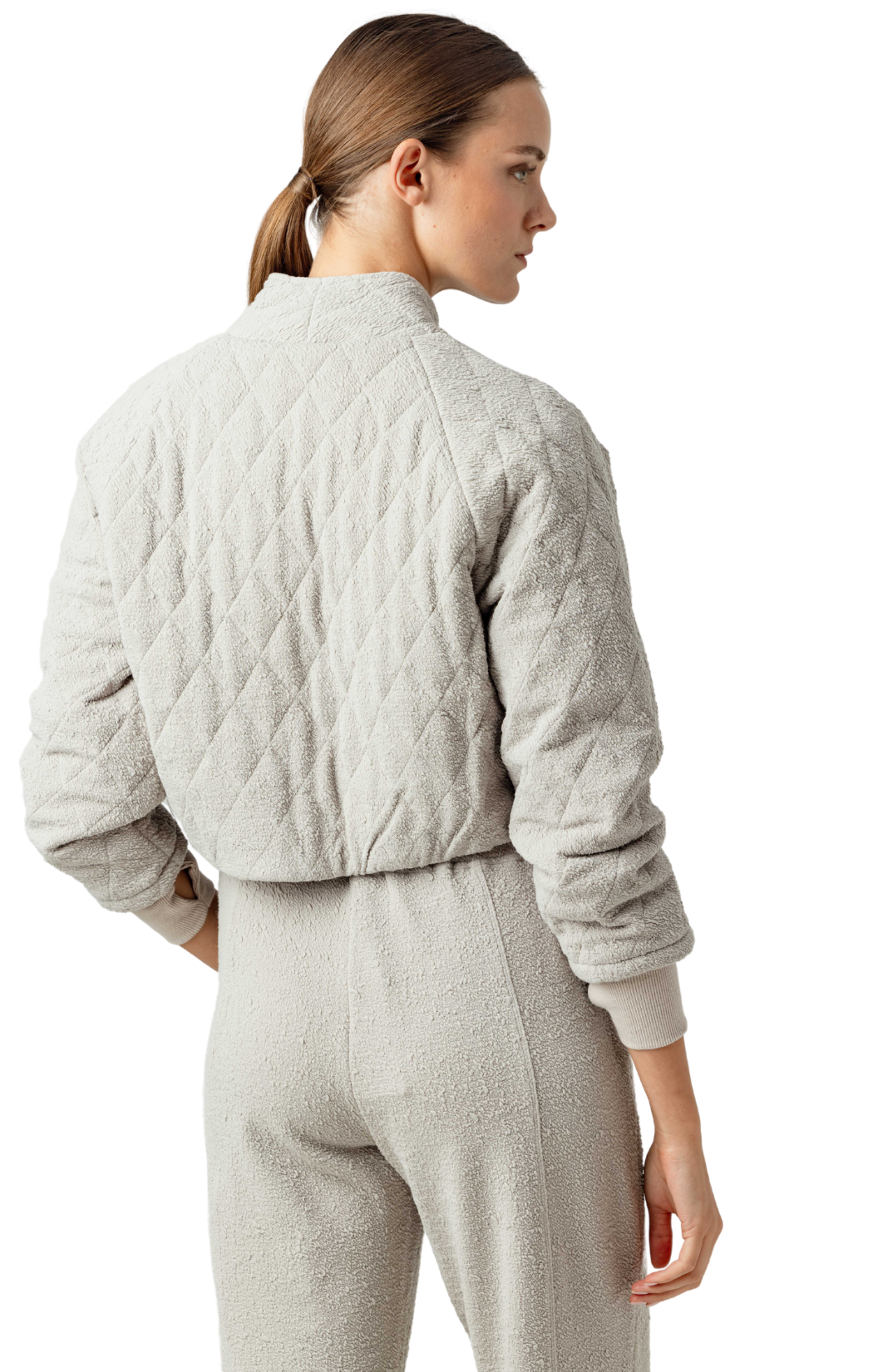 sundays dove bomber jacket marlowe grey gray quilted