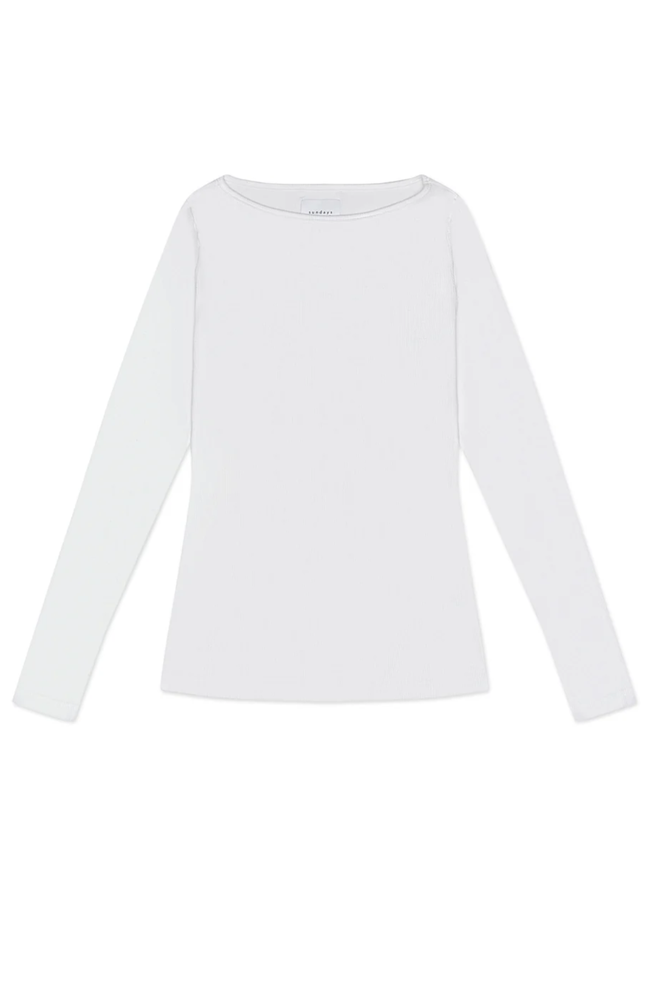 sundays eira tee ribbed white long sleeve shirt top t-shirt