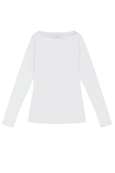 sundays eira tee ribbed white long sleeve shirt top t-shirt