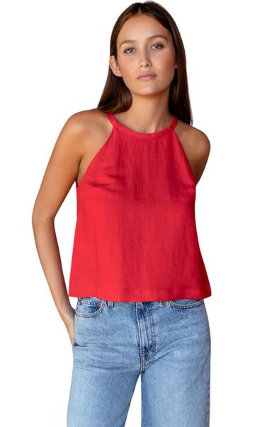 red high neck tank top emerson fry grenadine