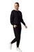 Sundays bella pullover black sweatshirt crewneck sweater trim