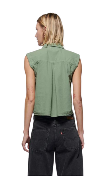 Rylee Patch Pocket shirt sleeveless green Nation LTD