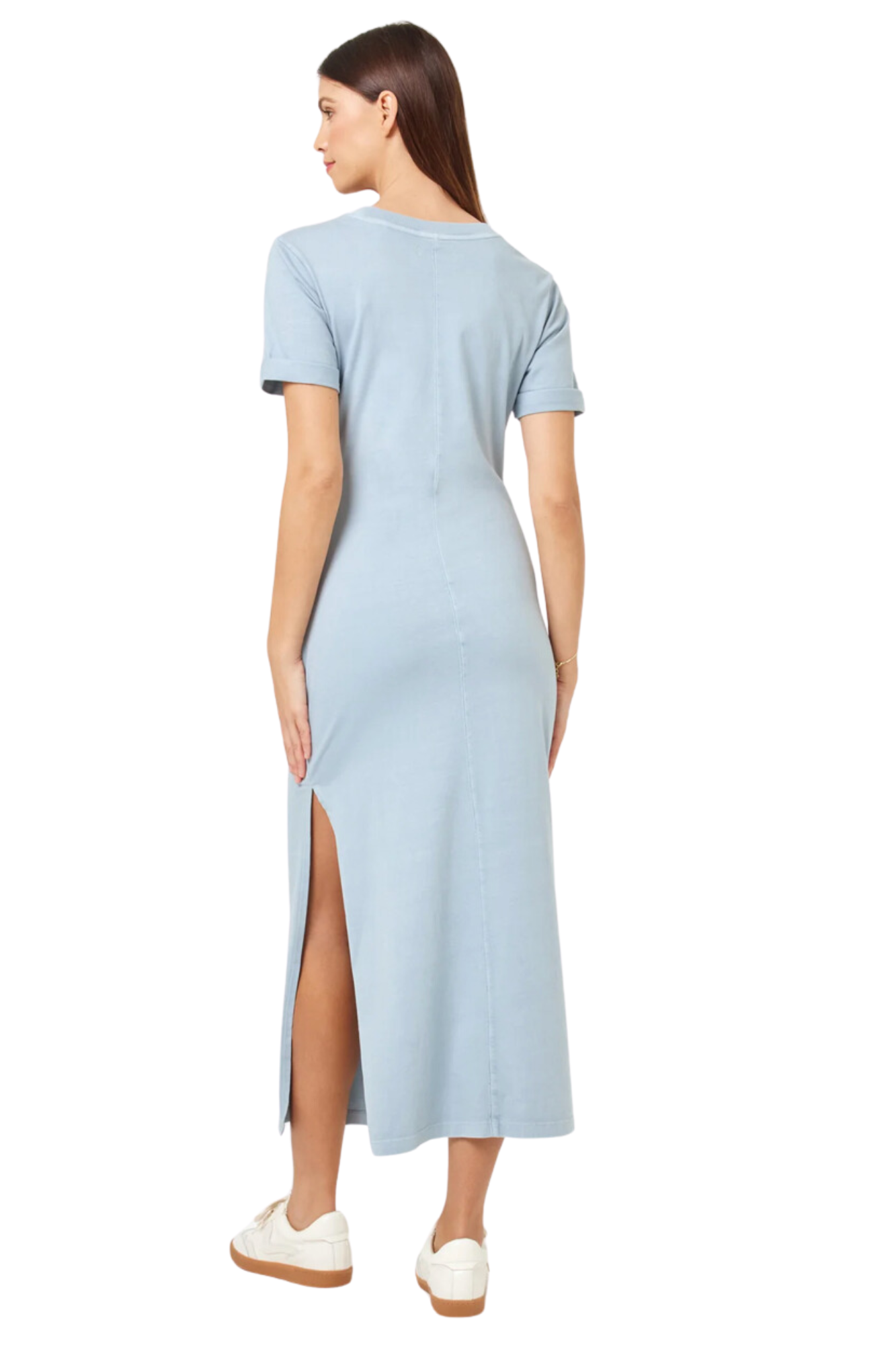 lspace l space drew dress blue short sleeve light blue midi shirt dress t-shirt