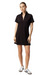 Sundays evalina black mini shift short sleeve dress 1/4 zip 